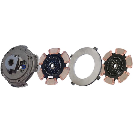 Illinois Auto 15-1/2in. x 2in. Easy Effort Clutch, Two-Plate, 6-Paddle / 10-Spring, 4000 Plate Load / 1810 NMU898-067-6